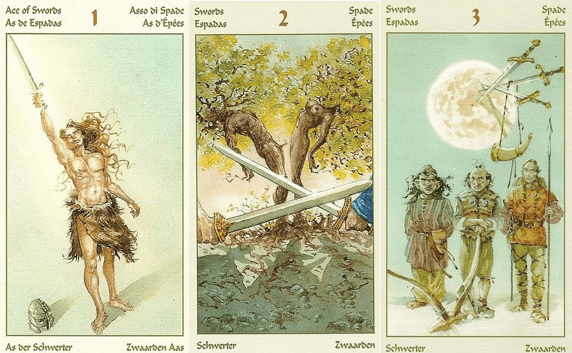 Таро Викингов (Vikings Tarot). Значение карт, трактовки. Масть мечей