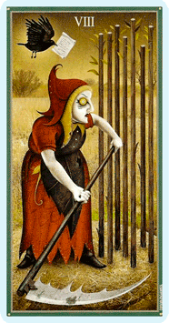 Таро Безумной луны. Значение карт, трактовки. Масть жезлов