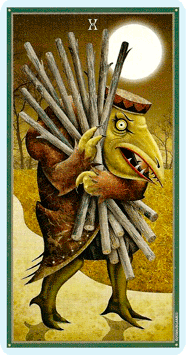 Таро Безумной луны. Значение карт, трактовки. Масть жезлов