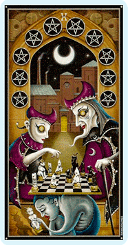 Таро Безумной луны. Значение карт, трактовки. Масть пентаклей