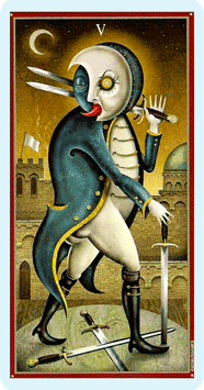 Таро Безумной луны. Значение карт, трактовки. Масть мечей