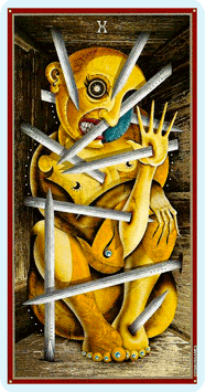 Таро Безумной луны. Значение карт, трактовки. Масть мечей