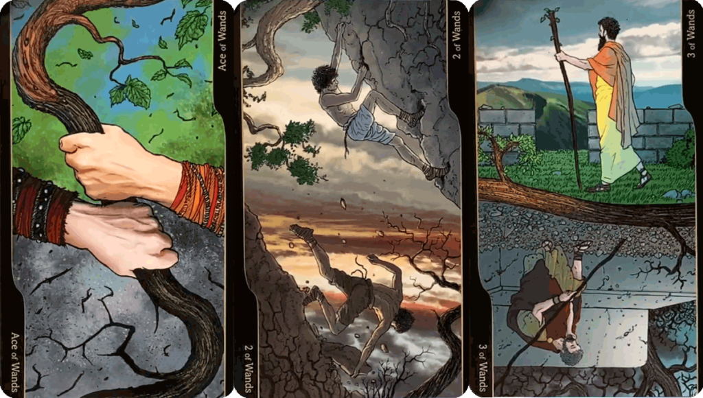 Таро Оппозиций. Значение карт, трактовки. Масть жезлов