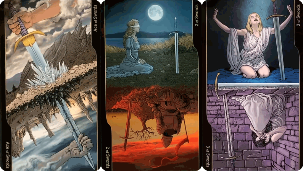 Таро Оппозиций. Значение карт, трактовки. Масть мечей